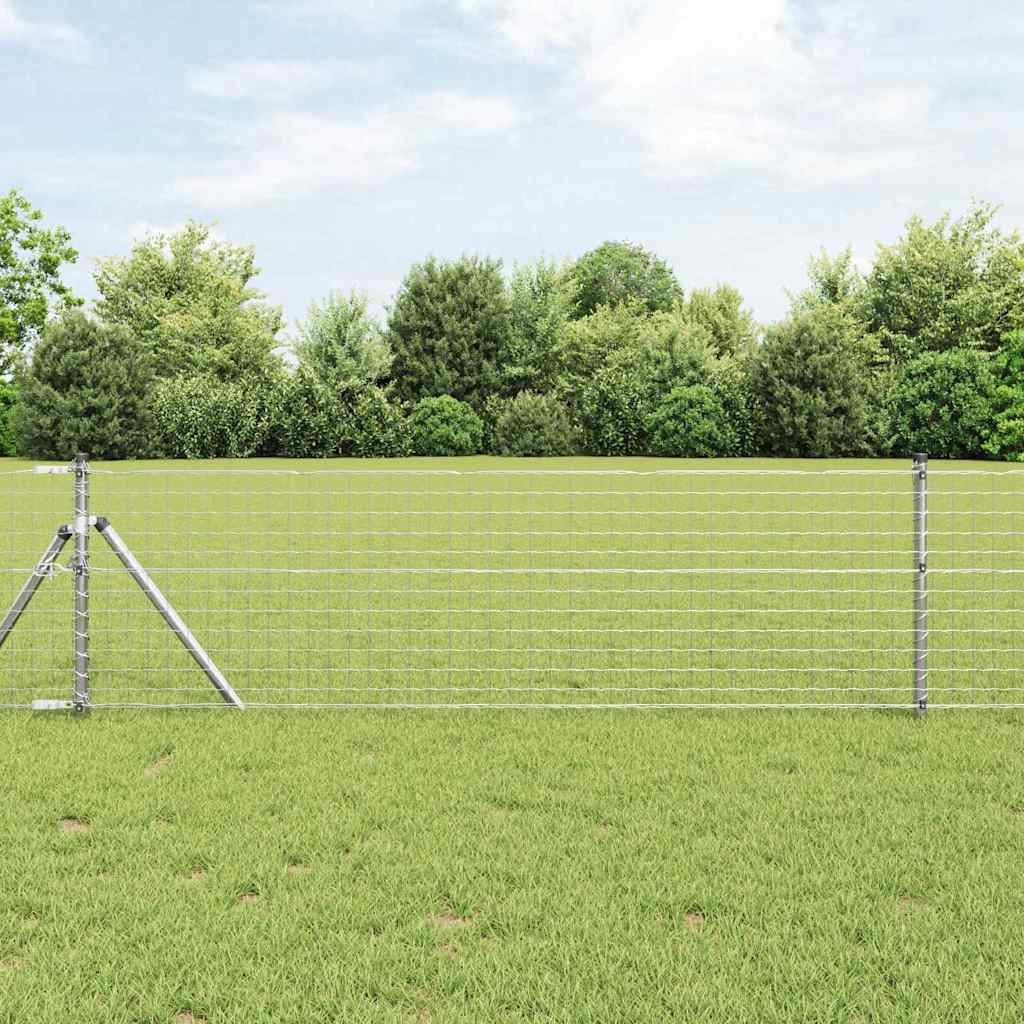 Poste de Valla 13 pcs Gris Acero