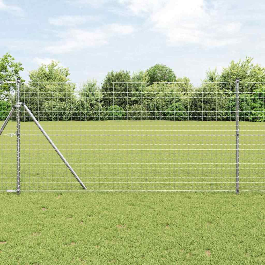 Poste de Valla 13 pcs Gris Acero