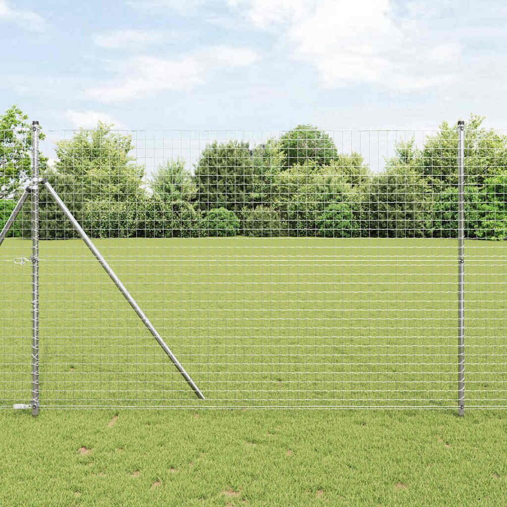 Poste de Valla 13 pcs Gris Acero