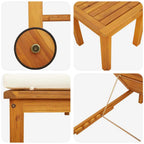 Tumbona 2 pcs Marrón Madera de Acacia Sólida