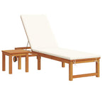 Tumbona 2 pcs Marrón Madera de Acacia Sólida