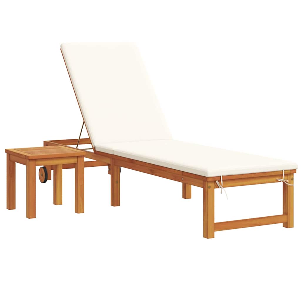 Tumbona 2 pcs Marrón Madera de Acacia Sólida