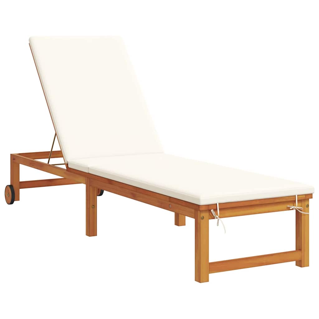 Tumbona 2 pcs Marrón Madera de Acacia Sólida