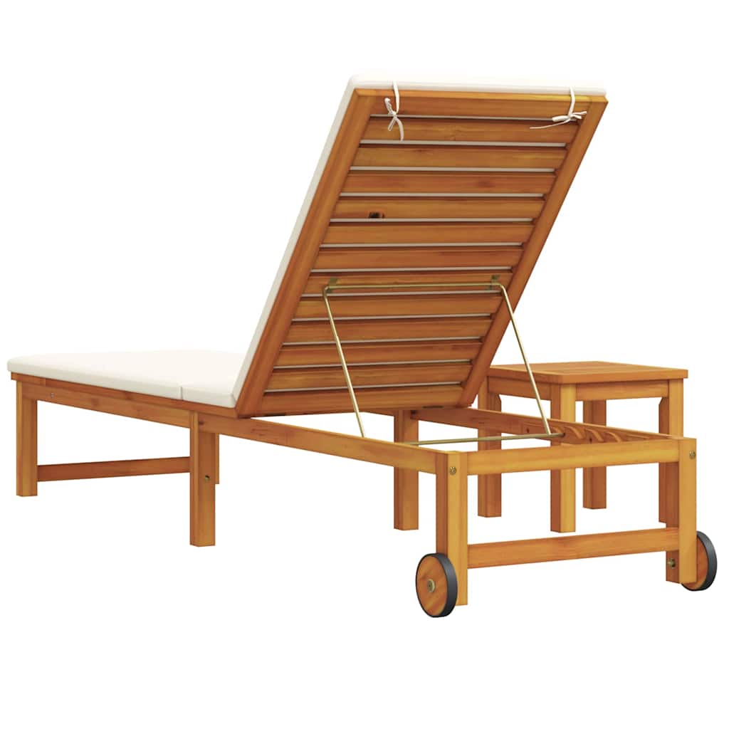Tumbona 2 pcs Marrón Madera de Acacia Sólida