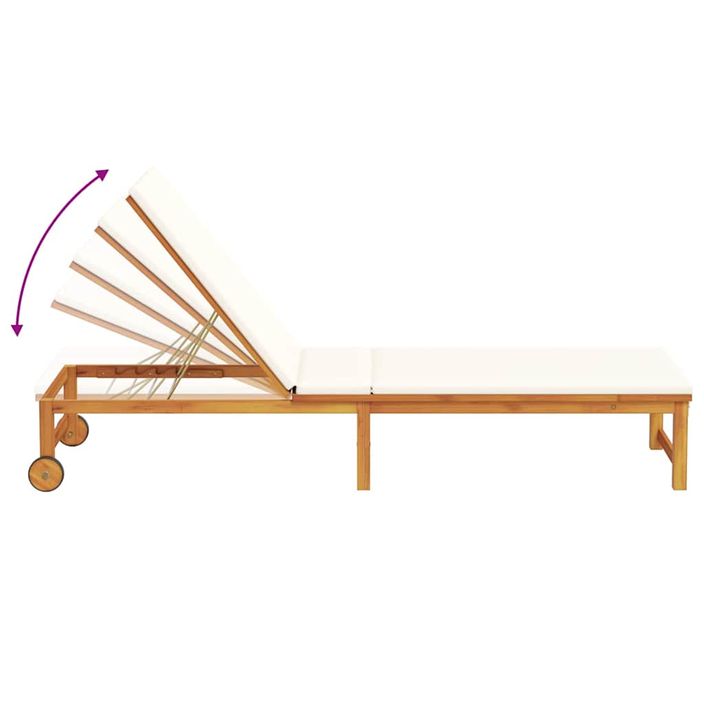 Tumbona 2 pcs Marrón Madera de Acacia Sólida