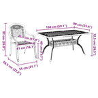 Conjunto de Comedor de Jardín 5 pcs Aluminio