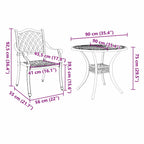 Conjunto de Comedor de Jardín 5 pcs Aluminio