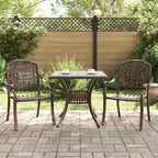 Conjunto de mesa de jardín 3 pcs Blanco Aluminio fundido