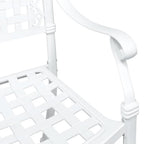 Conjunto de mesa de jardín 3 pcs Blanco Aluminio fundido