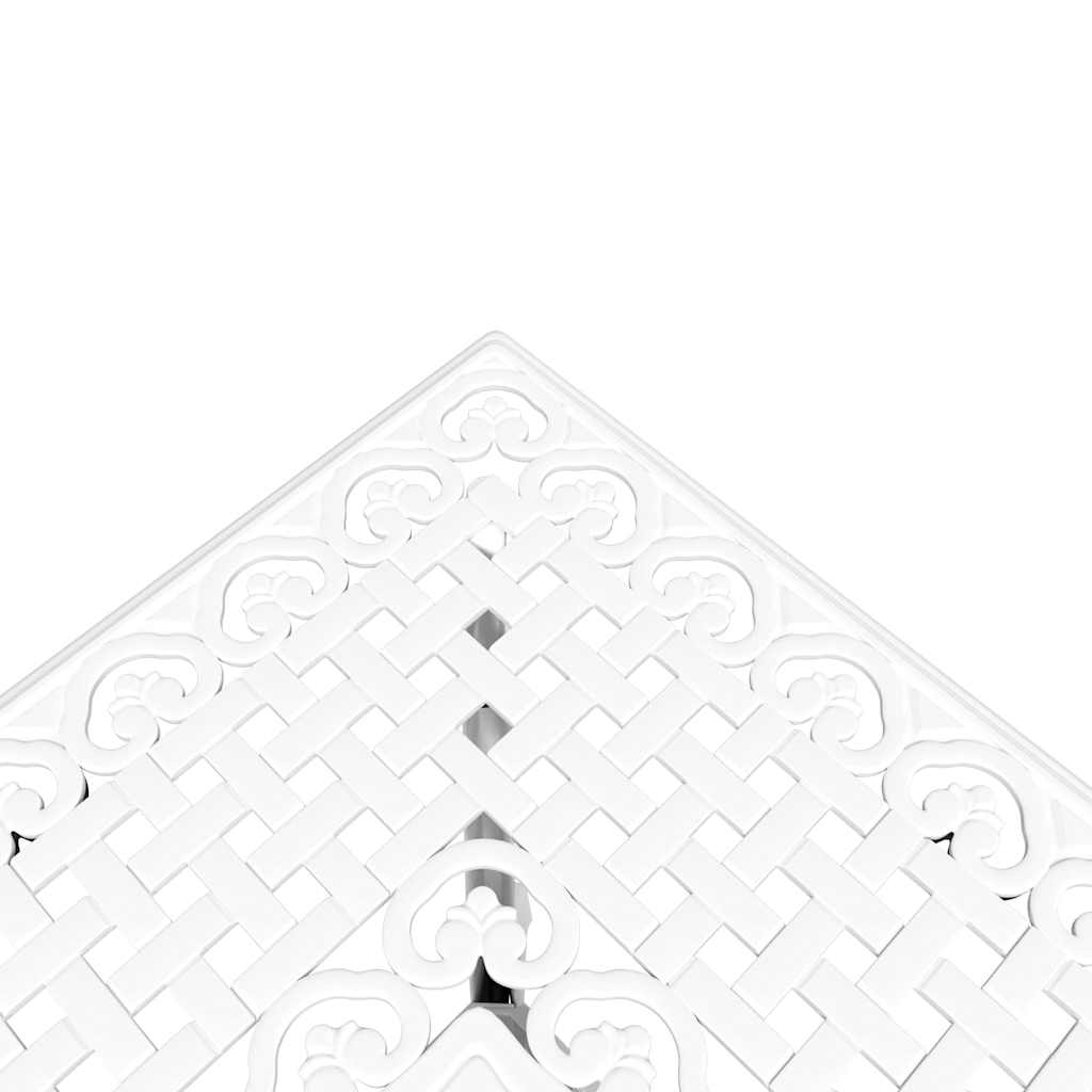 Conjunto de mesa de jardín 3 pcs Blanco Aluminio fundido