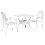 Conjunto de mesa de jardín 3 pcs Blanco Aluminio fundido