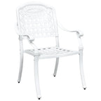 Conjunto de mesa de jardín 3 pcs Blanco Aluminio fundido