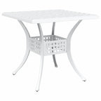 Conjunto de mesa de jardín 3 pcs Blanco Aluminio fundido