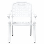 Conjunto de mesa de jardín 3 pcs Blanco Aluminio fundido