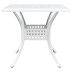 Conjunto de mesa de jardín 3 pcs Blanco Aluminio fundido