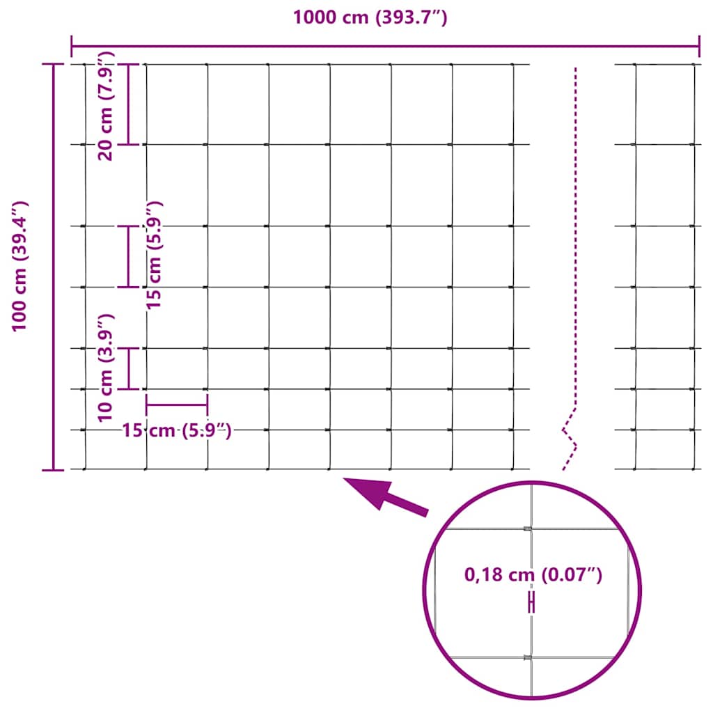 Valla Salvaje Galvanizado en Caliente 1000 x 100 x 0,18 cm