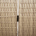 Separador de habitaciones Beige 146 x 200 cm ratán sintético