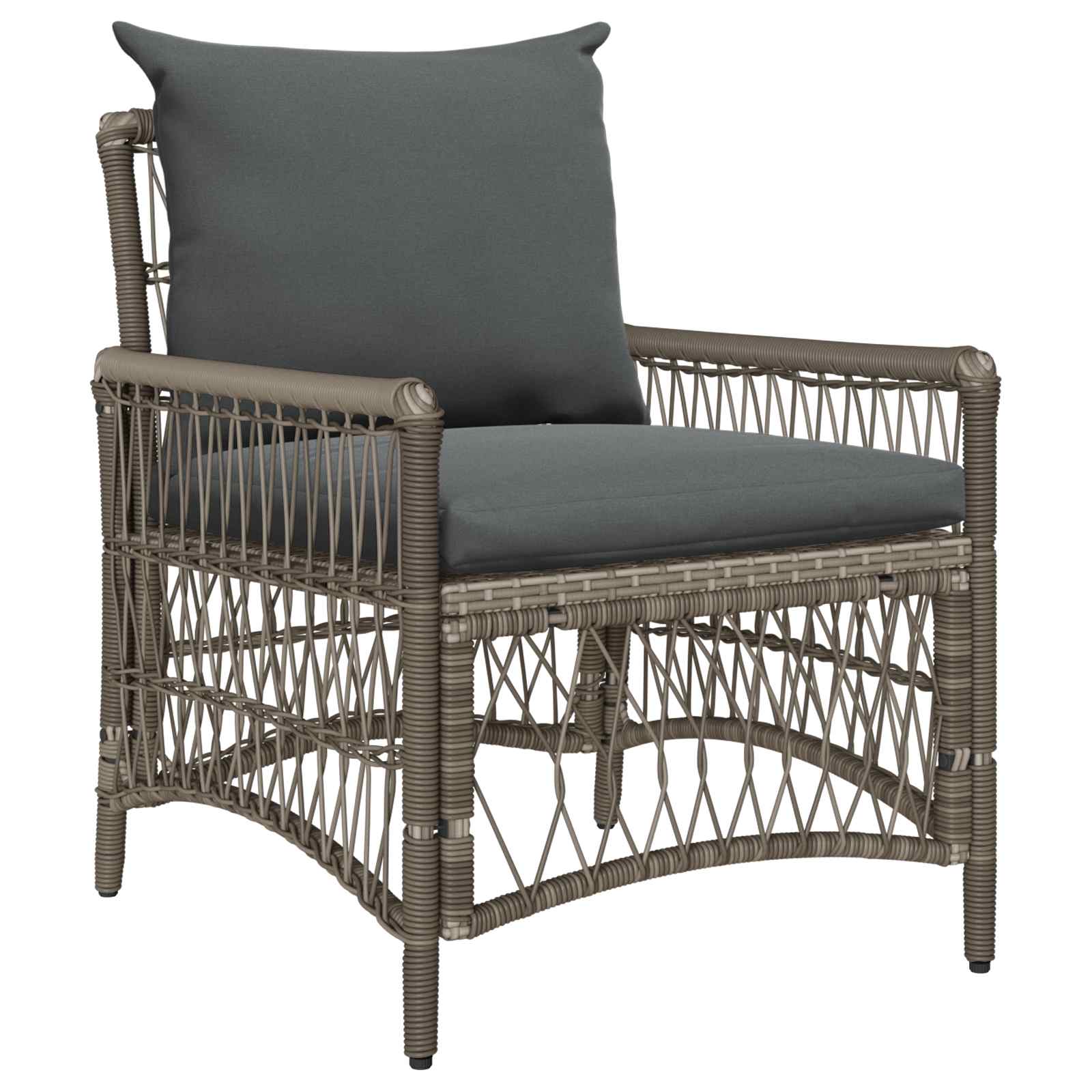 Silla de Jardín con cojín Beige 73 x 61 x 77 cm ratán sintético