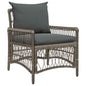 Silla de Jardín con cojín Beige 73 x 61 x 77 cm ratán sintético