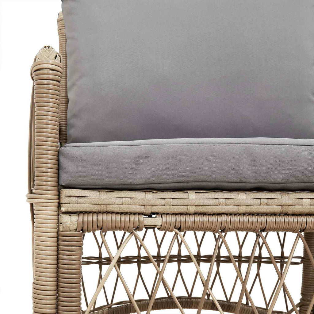 Silla de Jardín con cojín Beige 73 x 61 x 77 cm ratán sintético