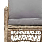 Silla de Jardín con cojín Beige 73 x 61 x 77 cm ratán sintético