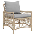 Silla de Jardín con cojín Beige 73 x 61 x 77 cm ratán sintético