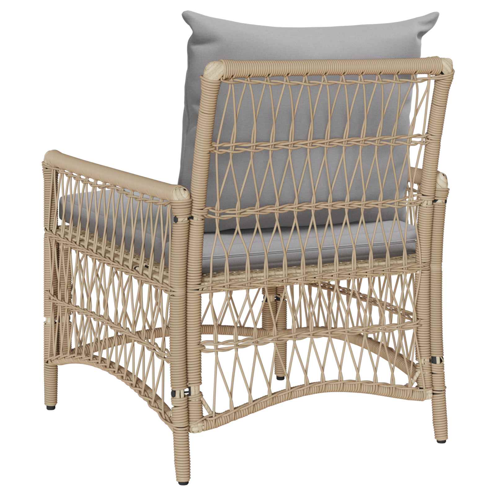 Silla de Jardín con cojín Beige 73 x 61 x 77 cm ratán sintético