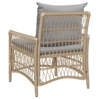 Silla de Jardín con cojín Beige 73 x 61 x 77 cm ratán sintético