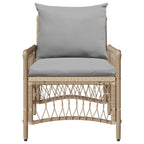 Silla de Jardín con cojín Beige 73 x 61 x 77 cm ratán sintético