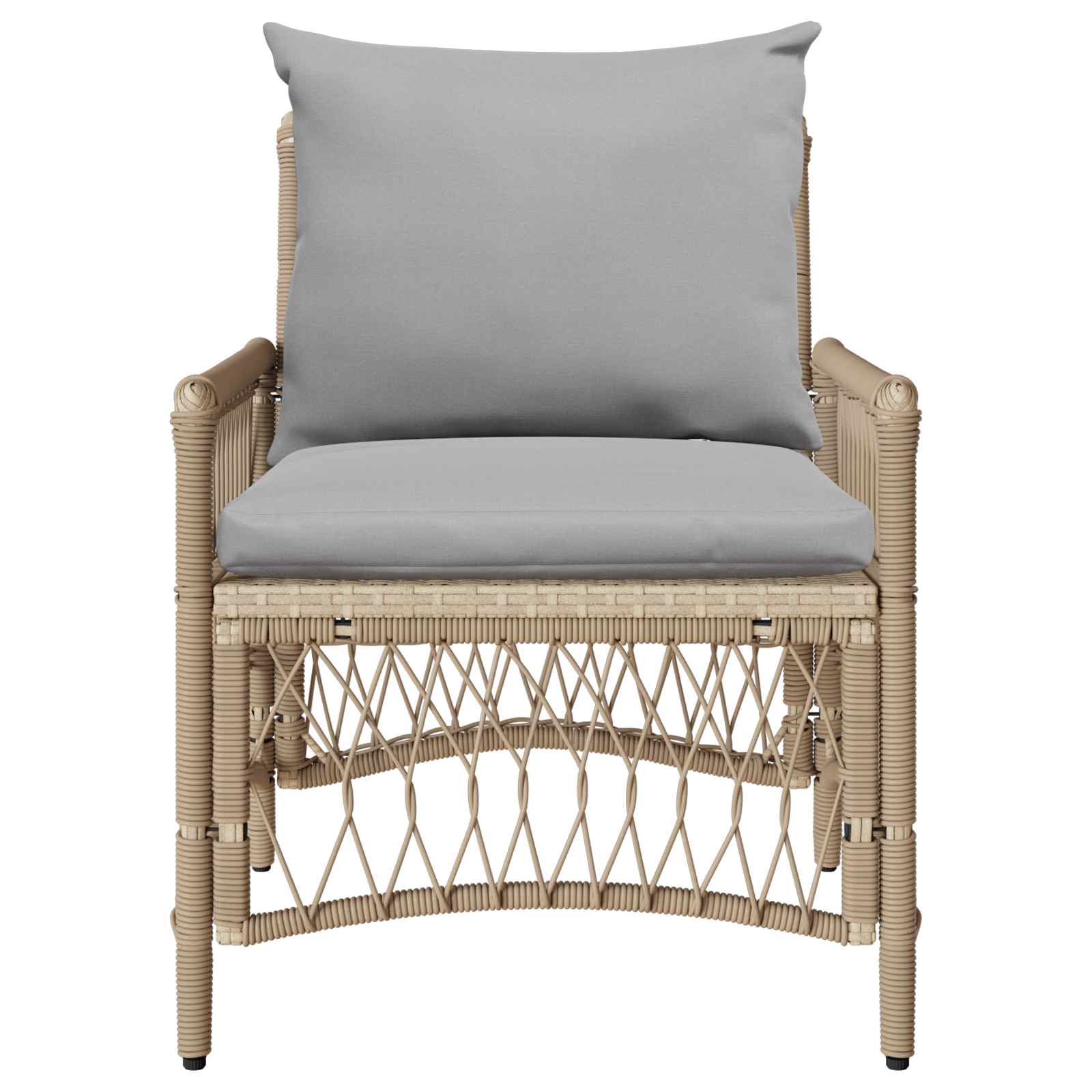 Silla de Jardín con cojín Beige 73 x 61 x 77 cm ratán sintético