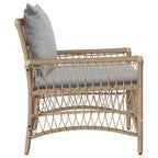 Silla de Jardín con cojín Beige 73 x 61 x 77 cm ratán sintético