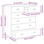 Cajón de Gaveta ASKIM 91 x 40 x 95,5 cm Madera de pino macizo