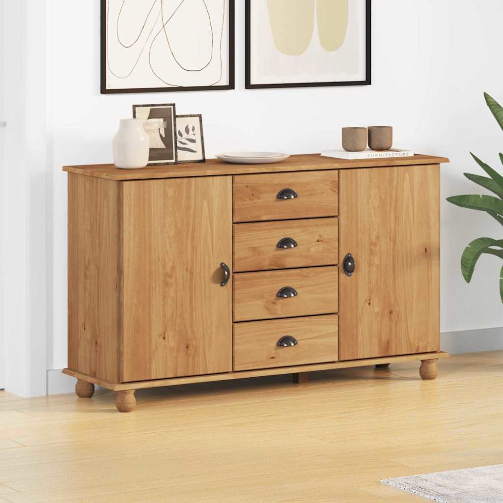 Aparador ASKIM 133,5 x 40 x 79 cm Madera maciza de pino