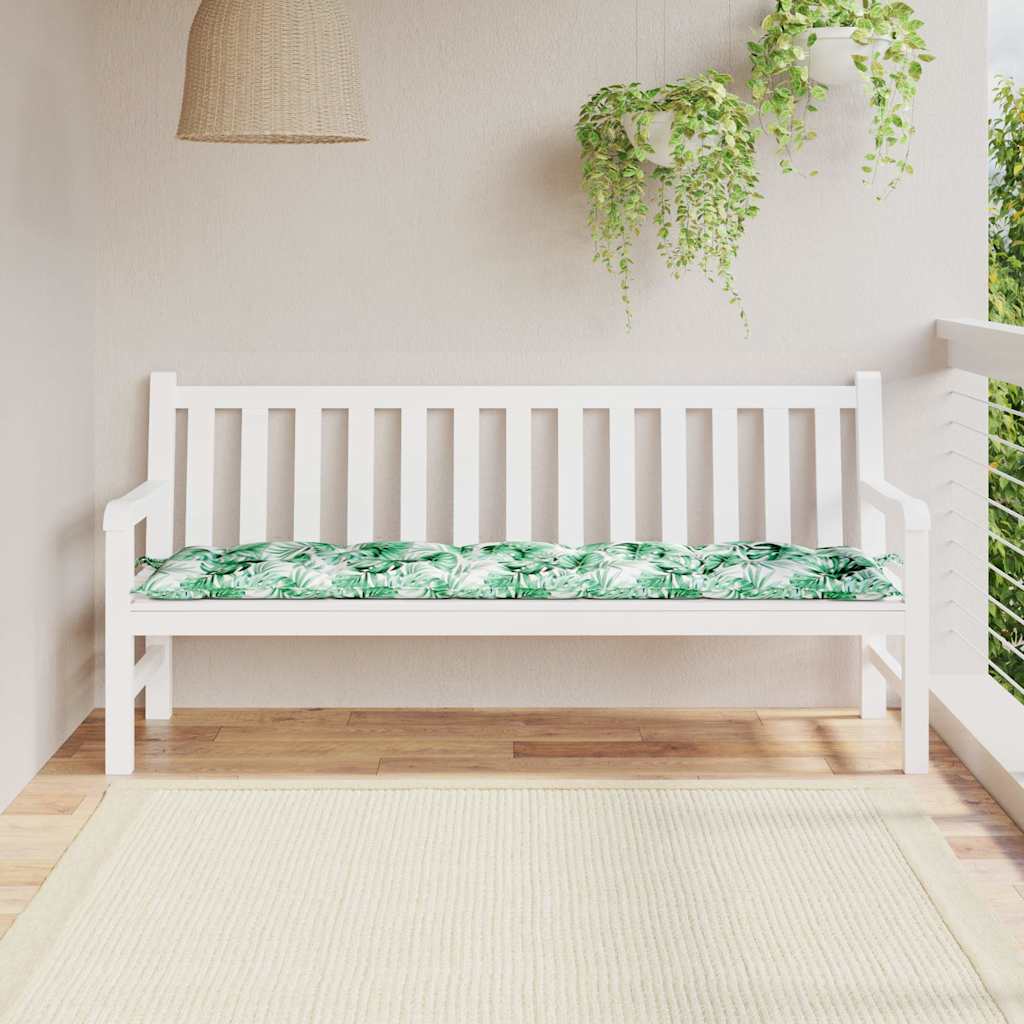 Cojín banco de jardín tela Oxford estampado hojas 150x50x7 cm