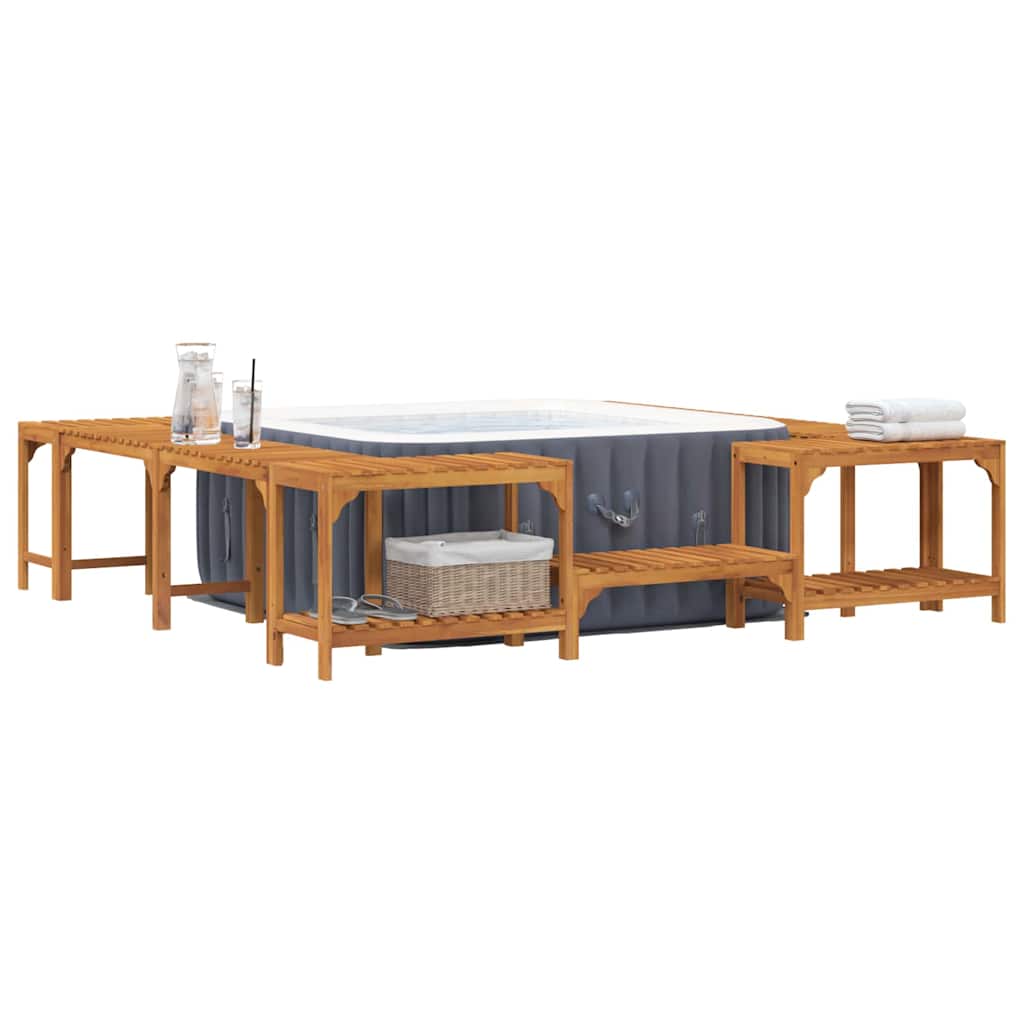 Alrededor de Spa Marrón 230 x 230 cm Madera de Acacia Sólida