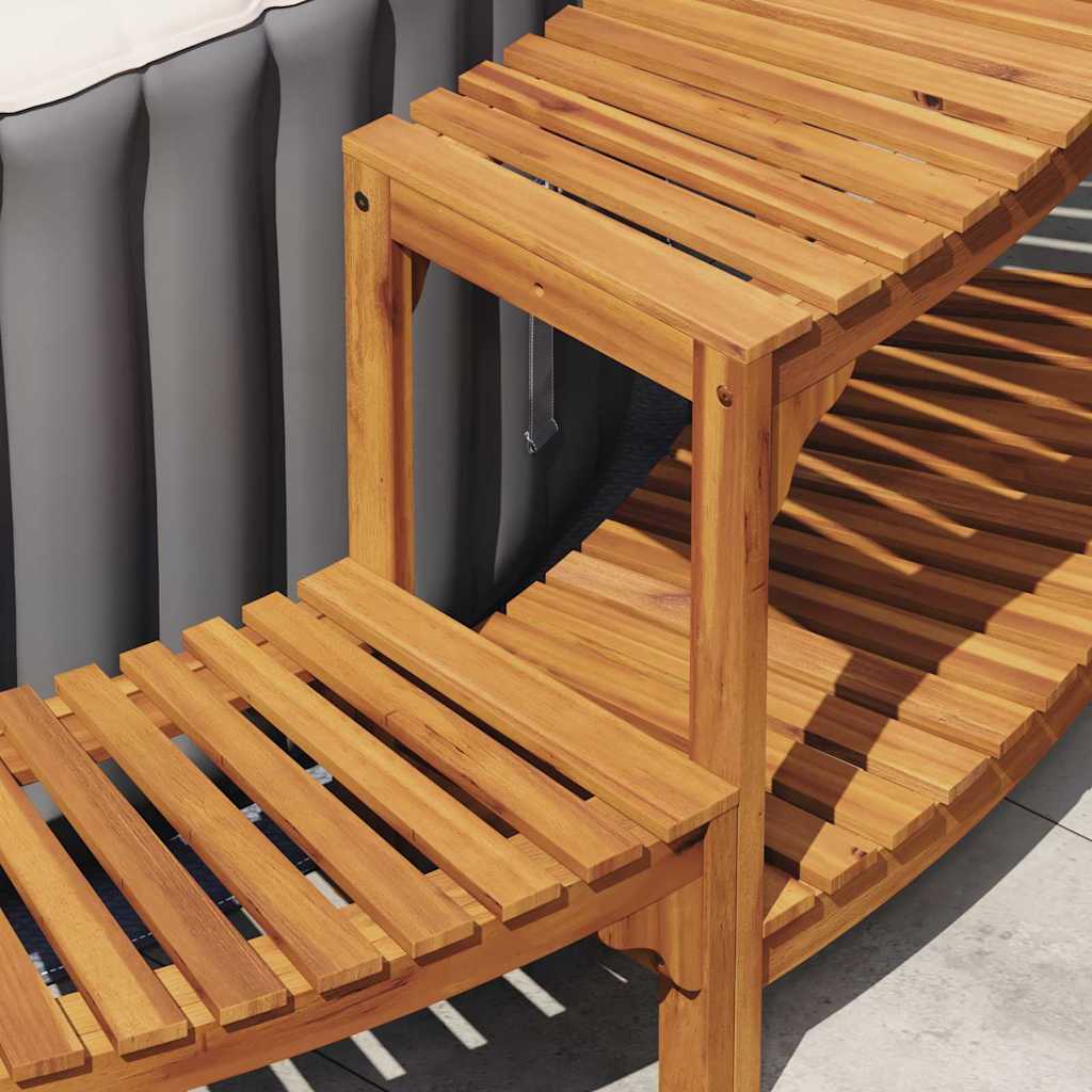 Alrededor de Spa Marrón Ø255 x 55,5 cm Madera de Acacia Sólida