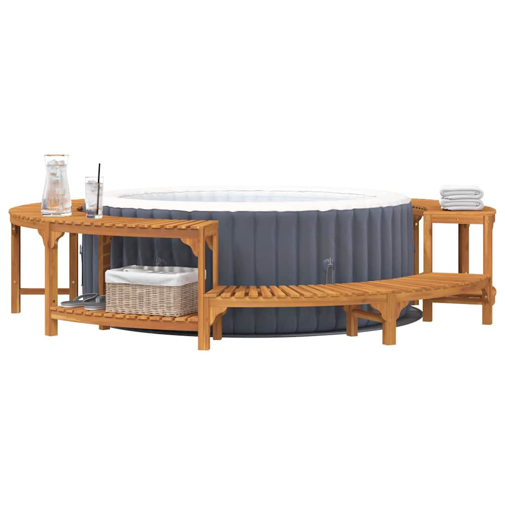 Alrededor de Spa Marrón Ø255 x 55,5 cm Madera de Acacia Sólida