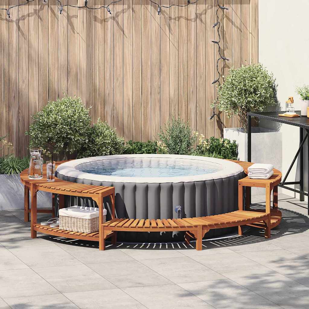 Alrededor de Spa Marrón Ø255 x 55,5 cm Madera de Acacia Sólida