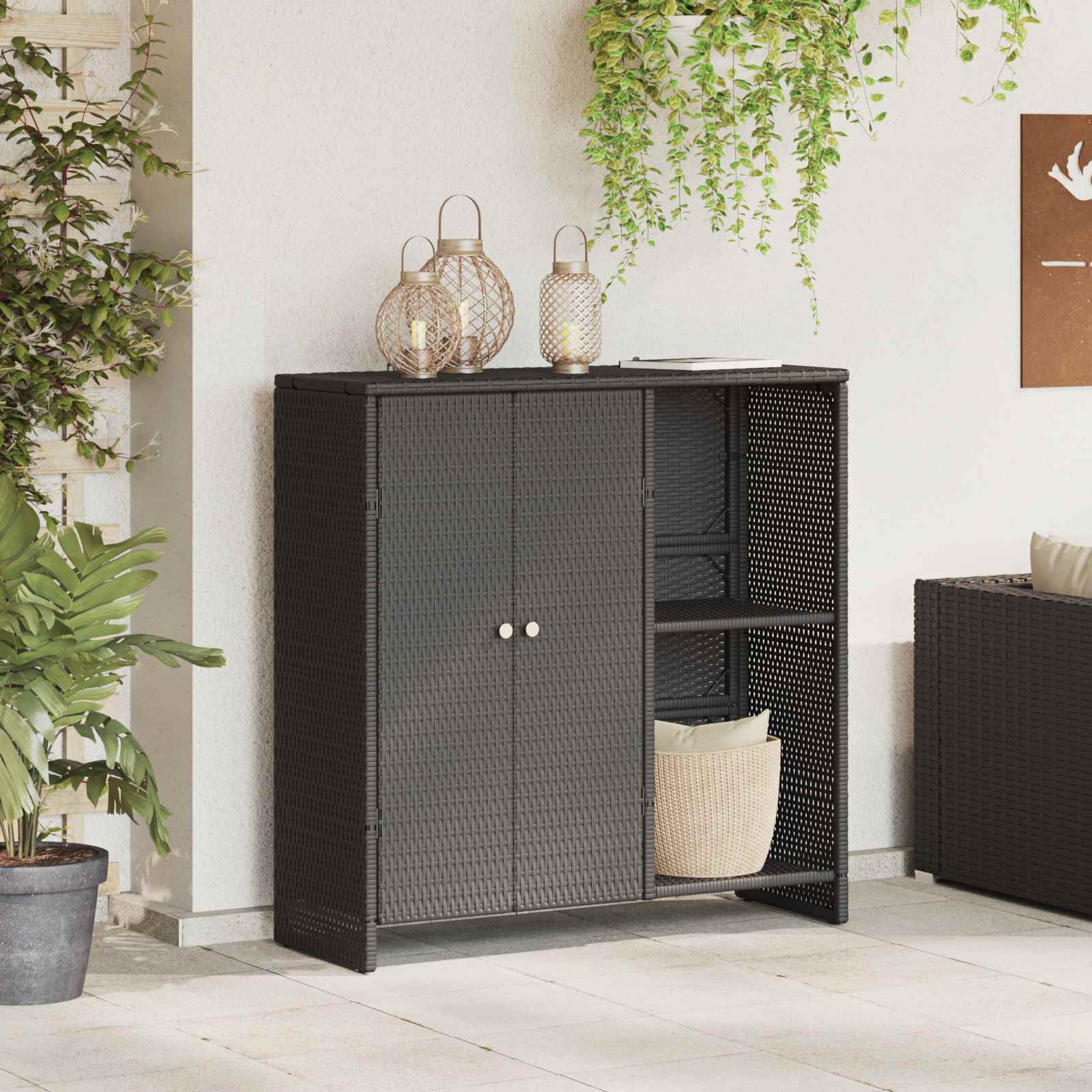 Armario de almacenamiento Beige 100 x 36 x 102 cm Ratán