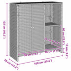 Armario de almacenamiento Beige 100 x 36 x 102 cm Ratán