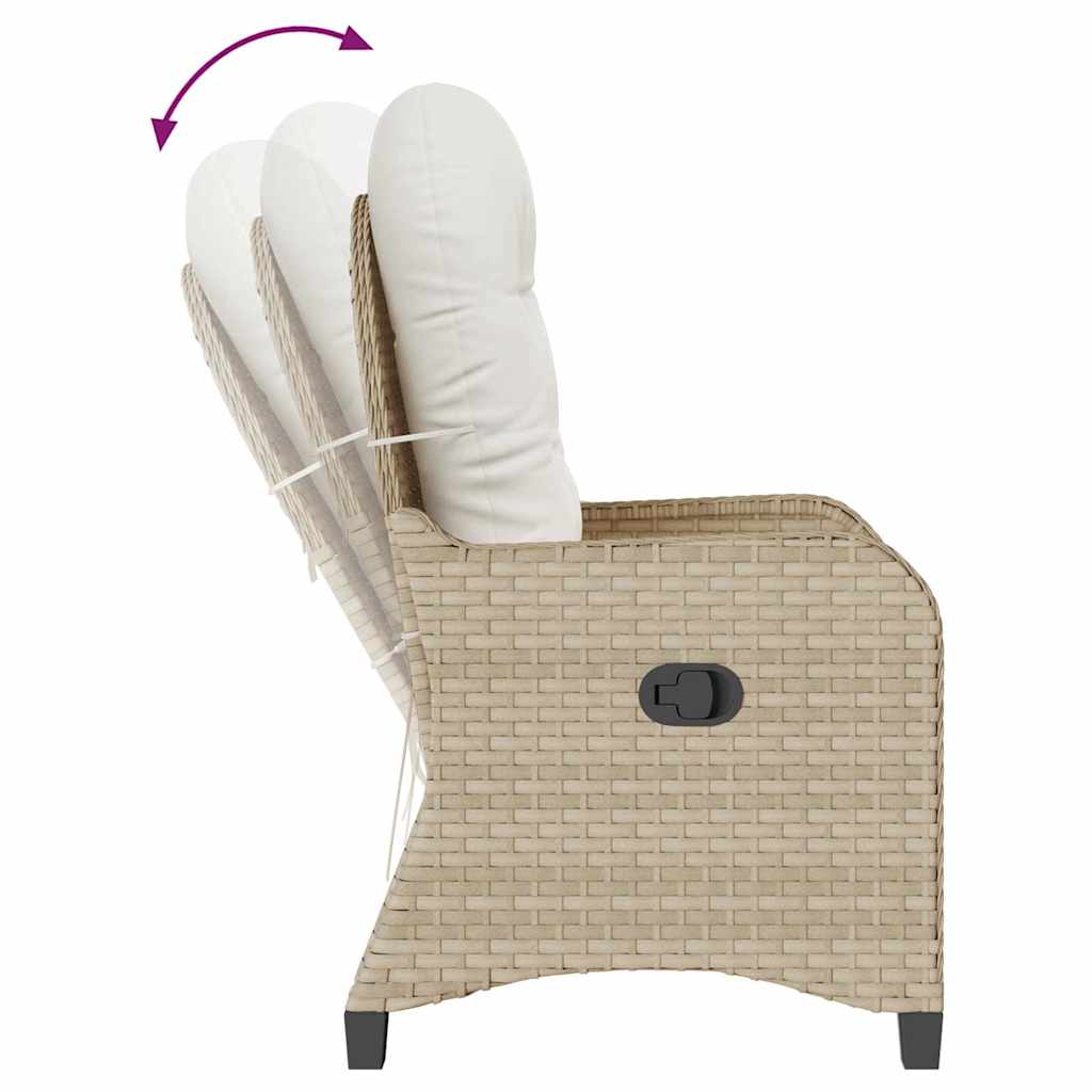 Sillón reclinable Beige 56 x 66 x 95 cm ratán sintético