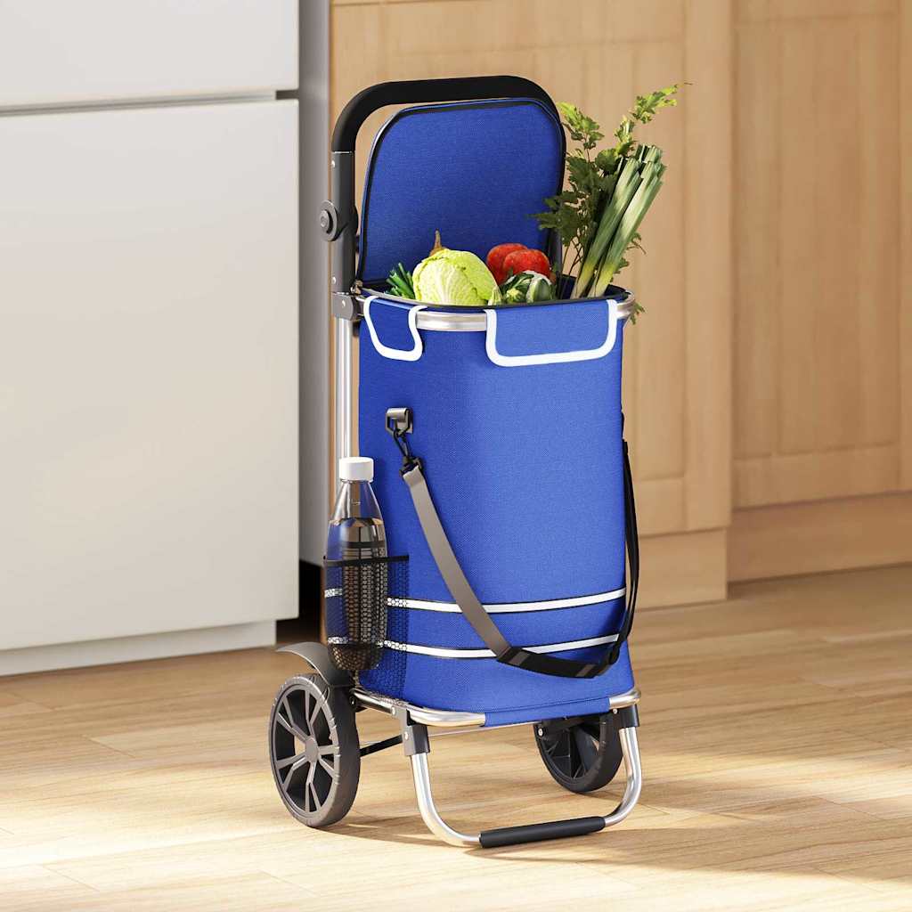 Carro de compras Azul 36,5 x 46,5 x 100,5 cm Tela Oxford