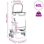 Carro de compras Azul 47 x 39 x 100,5 cm Tela Oxford