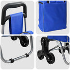 Carro de compras Azul 39.5 x 33 x 93 cm Tela Oxford