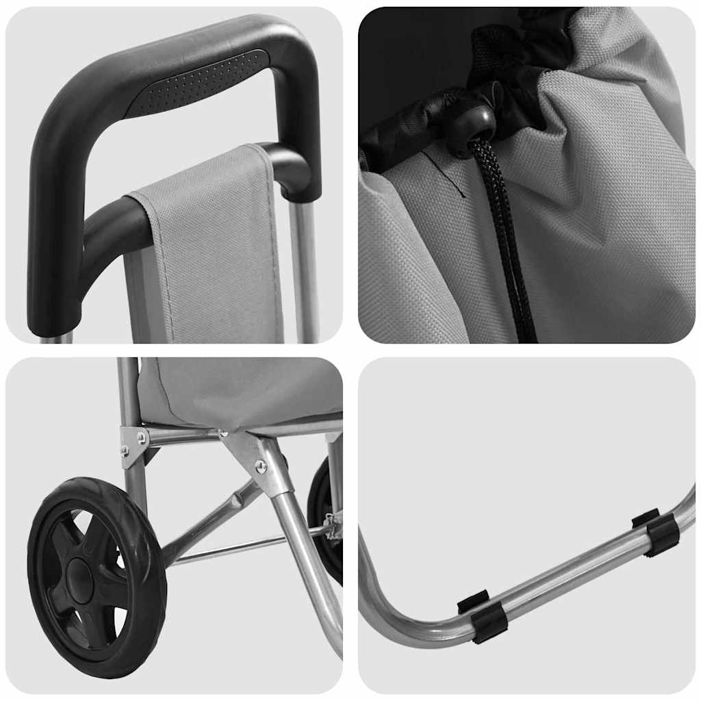 Carro de compras Gris 35 x 28 x 92 cm Tela Oxford