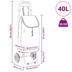Carro de compras Gris 35 x 28 x 92 cm Tela Oxford