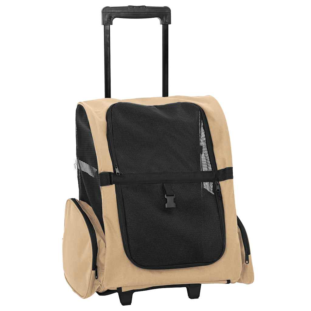 Carrito para mascotas 3 en 1 diseño arena 48x32x(57-106) cm tela Oxford