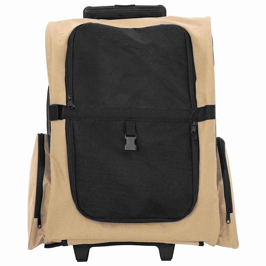 Carrito para mascotas 3 en 1 diseño arena 48x32x(57-106) cm tela Oxford