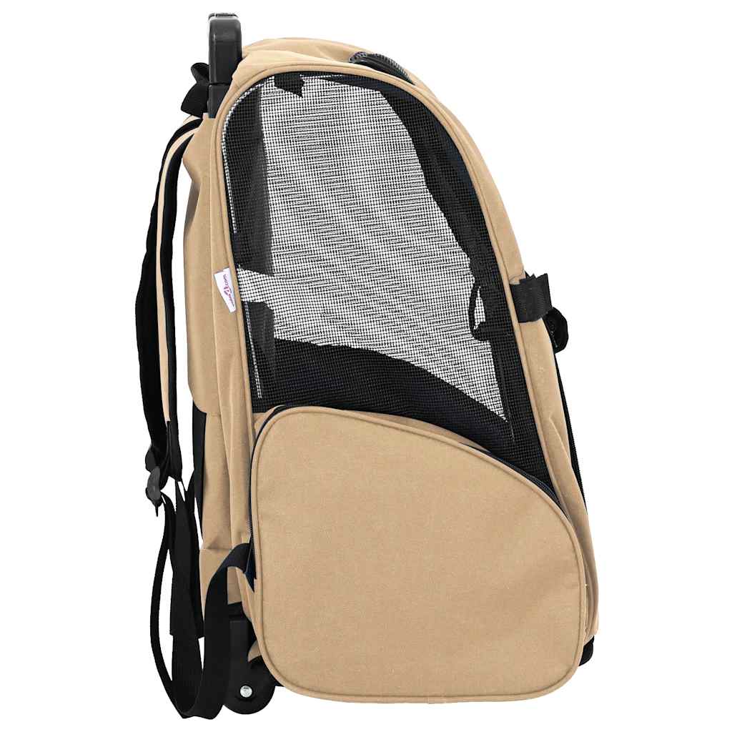 Carrito para mascotas 3 en 1 diseño arena 48x32x(57-106) cm tela Oxford