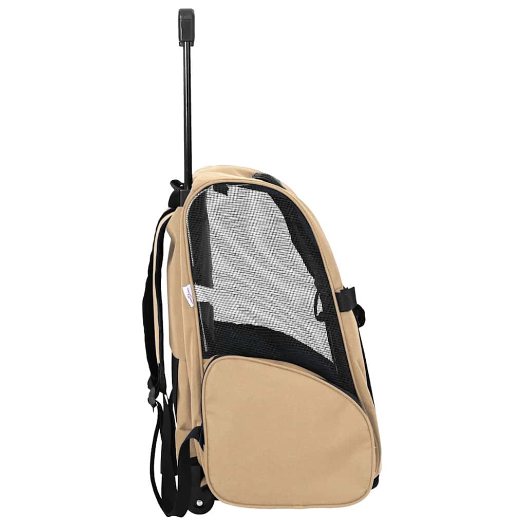 Carrito para mascotas 3 en 1 diseño arena 48x32x(57-106) cm tela Oxford